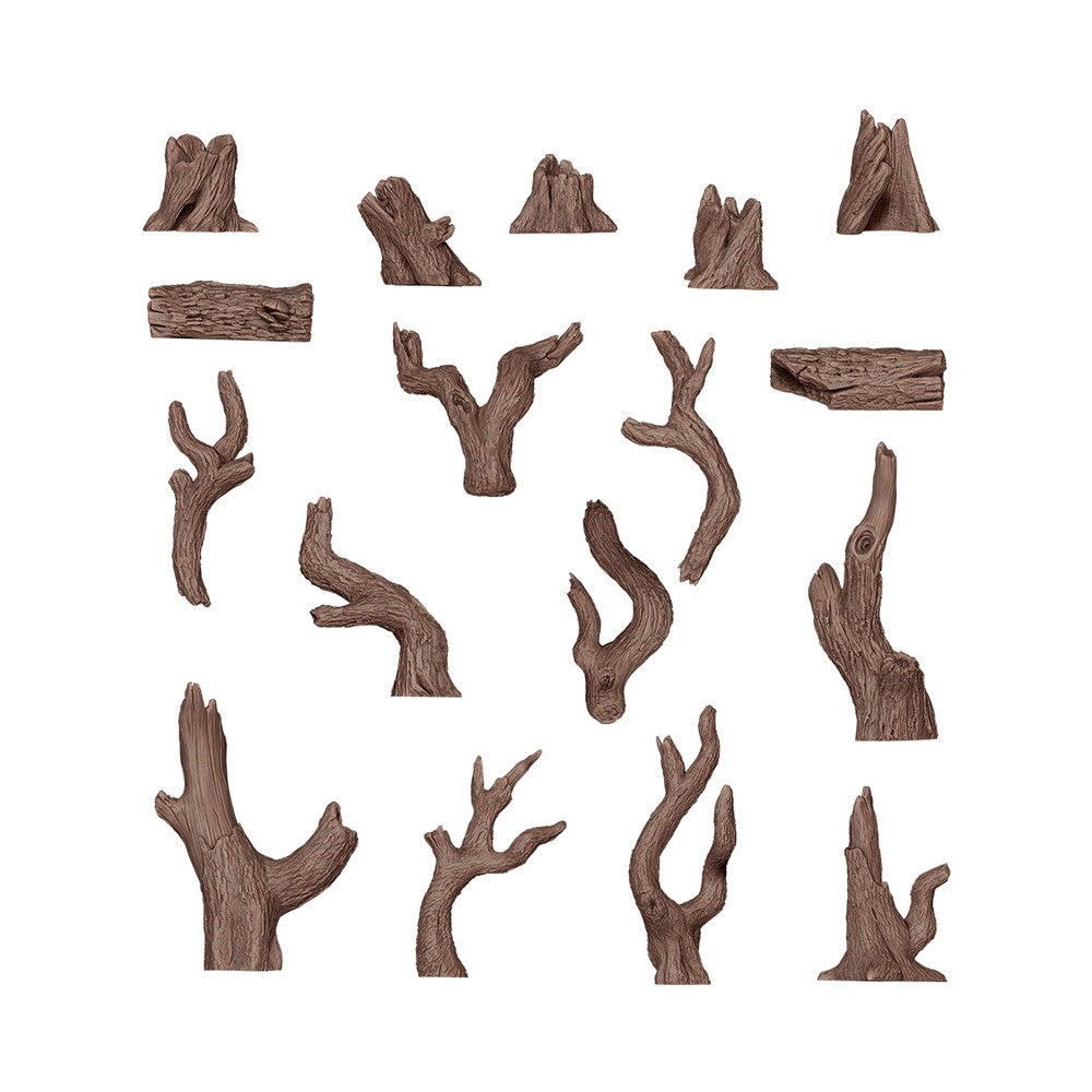 AK Interactive - Basing Bits - Dead Tree Basing - 17 Pieces