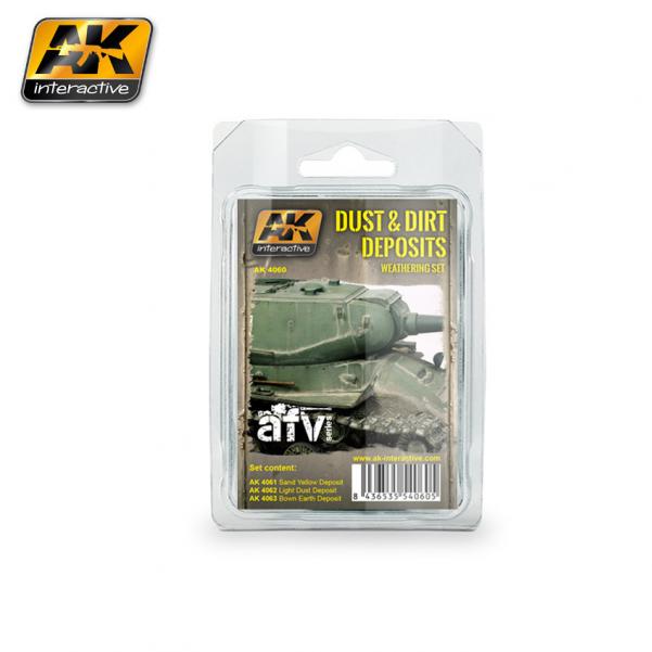 AK Interactive - Weathering - Dust and Dirt Deposits Weathering Set